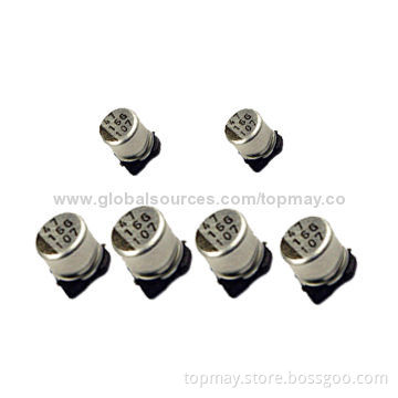 SMD Electrolytic Capacitors with 4 to 100V DC Voltage and 0.1 to 1,500uF Capacitance RangeNew